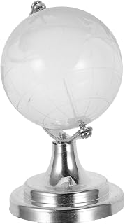 VICASKY Mini Rotatable Glass Globe with Stand, Miniature Globe Map Desktop Ornament for Home and Office Educational Decoration