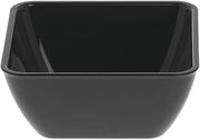 Dinex 9 Oz Square Black SAN Plastic Flared Bowls - 4"L x 4"W x 1 3/4"H, 48 per Case