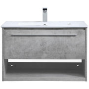 Elegant Decor 30" - Single / Brushed Nickel,gray,grey / Modern Bathroom Vanities