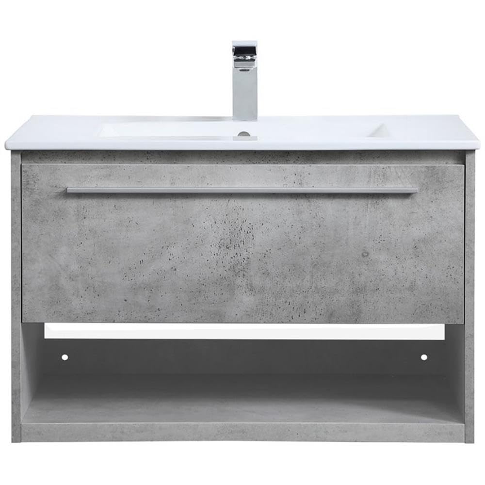 Elegant Decor 30" - Single / Brushed Nickel,gray,grey / Modern Bathroom Vanities