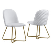 Furniture Dining Set by Best Quality – Faux Leather, White, Pack of 2, Model SC282