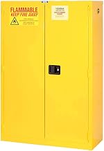 Flammable Cabinet, 44 Gallon, Self Close Double Door, 34"W x 18"D x 65"H