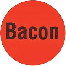 Bacon Label Red Deli Dot Packaging Labels Black Imprint - 1"Dia 1000 Per Case