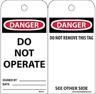 National Marker Company RPT1A "Lock-Out/TAG-Out" Accident Prevention Tag, Black, Red, White, Black, Red, White (Pack of 25)