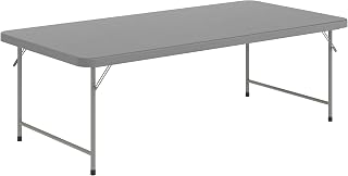 Flash Furniture Kids 4.93 ft Plastic Folding Table, Gray | Durable Construction, Commercial Use