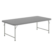 Kids 4.93 ft Plastic Folding Table by Flash Furniture – 30"W x 60"L x 19"H, Plastic, Plastic: Polyethylene, Metal, Granite Gray, Model RB-3060-KID-GY-GG