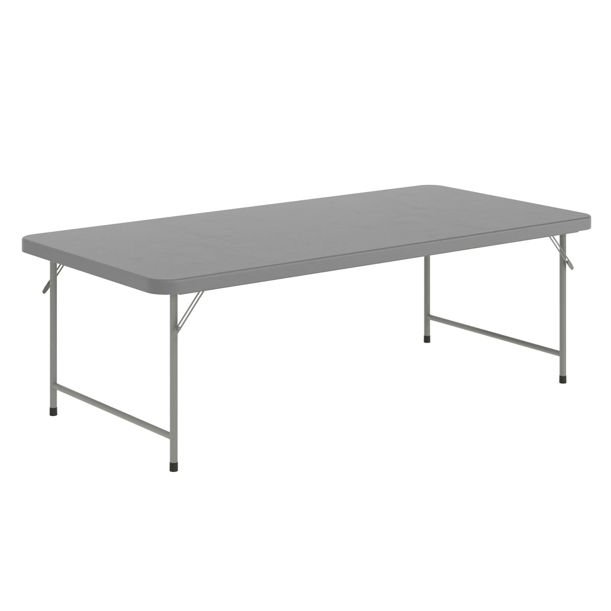 Kids 4.93 ft Plastic Folding Table by Flash Furniture – 30"W x 60"L x 19"H, Plastic, Plastic: Polyethylene, Metal, Granite Gray, Model RB-3060-KID-GY-GG