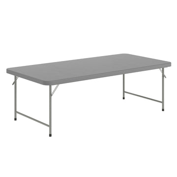 Kids 4.93 ft Plastic Folding Table by Flash Furniture – 30"W x 60"L x 19"H, Plastic, Plastic: Polyethylene, Metal, Granite Gray, Model RB-3060-KID-GY-GG