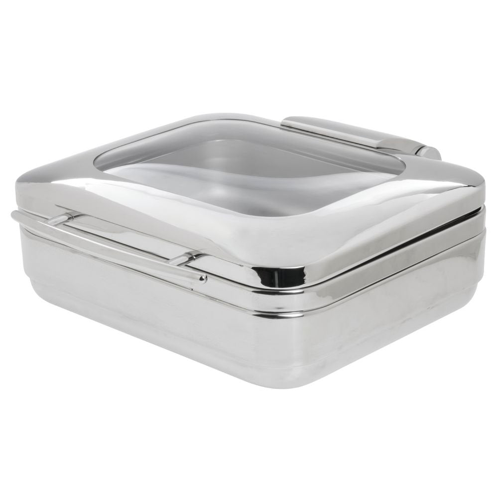 Kratos 4 Qt Modern Style Stainless Steel Half Size Chafer Induction-Ready by HUBERT – Stainless Steel, Silver, Model J306
