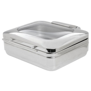 Kratos 4 Qt Modern Style Stainless Steel Half Size Chafer Induction-Ready by HUBERT – Stainless Steel, Silver, Model J306
