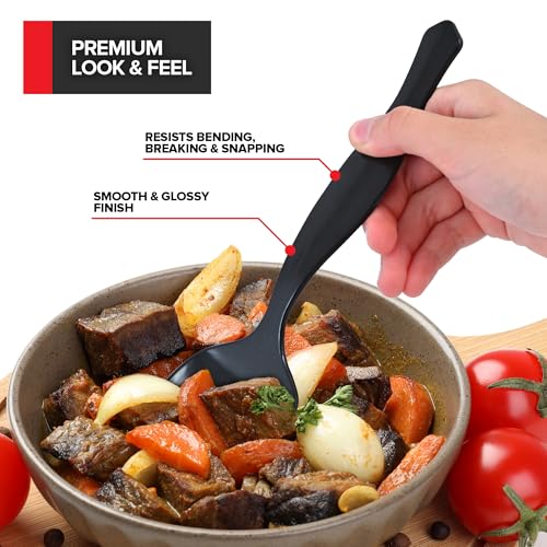 Stock Your Home 12 / 12 Count / Black Serving Spoons