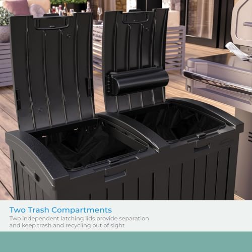 Suncast Black / 30.75" H x 31" W x 16.75" D / Modern Kitchen Trash Cans