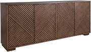 Starlight Canyon Home Urban Bronze Finish 82-Inch TV Console, Poplar Solids, Walnut Veneers, Stylish Storage, Durable, Modern Living Room Decor