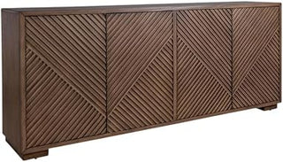 Starlight Canyon Home Urban Bronze Finish 82-Inch TV Console, Poplar Solids, Walnut Veneers, Stylish Storage, Durable, Modern Living Room Decor