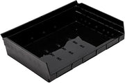 QUANTUM STORAGE SYSTEMS QSB118BR Economy Recycled Plastic Part Organizer Black Bins 12" L x 17" W x 4" H 6 Pack