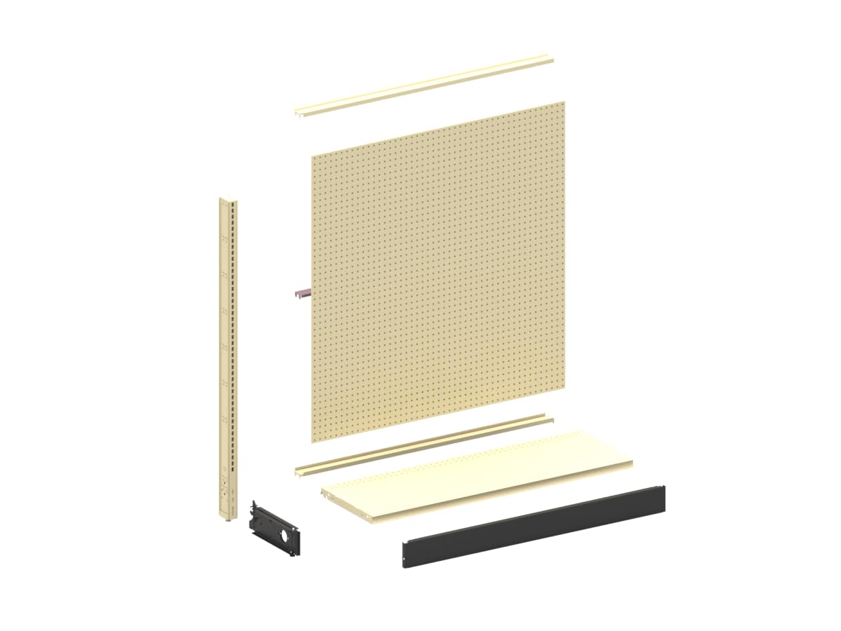 Single Sided Gondola Shelving Add-On Kit 48x54x19 PLT Platinum by Lozier – 54" H, Alloy Steel, Platinum, Model KP1031.39W