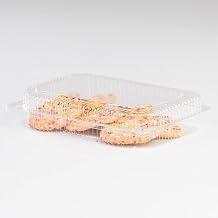 Detroit Forming LBH-615 Clear OPS Plastic Square Hinged Locking Lid Food Container, 9 x 6.5 x 2 Inches | 350/Case