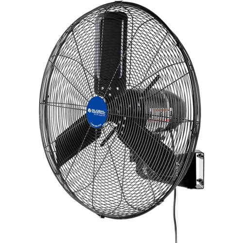 Global Industrial Black/Silver / 29"L x 38"W x 7"H / Industrial Wall-Mounted Fans