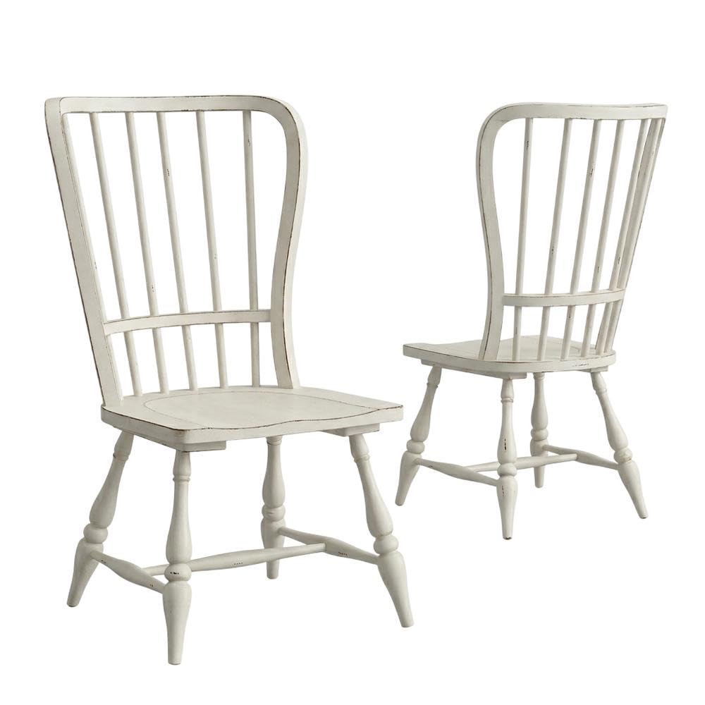Rubberwood Solid Wood Back Side Chair Set of by Starlight Canyon Home – Rubberwood Solids with White Oak and Birch Veneers, White, Pack of 2
