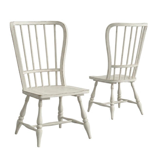 Rubberwood Solid Wood Back Side Chair Set of by Starlight Canyon Home – Rubberwood Solids with White Oak and Birch Veneers, White, Pack of 2