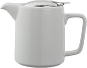 Service Ideas Ceramic Teapot with Removable Infuser, 16 oz, Washington | TPCW16WH in White