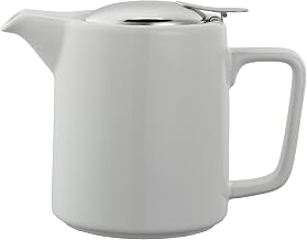 Service Ideas Ceramic Teapot with Removable Infuser, 16 oz, Washington | TPCW16WH in White