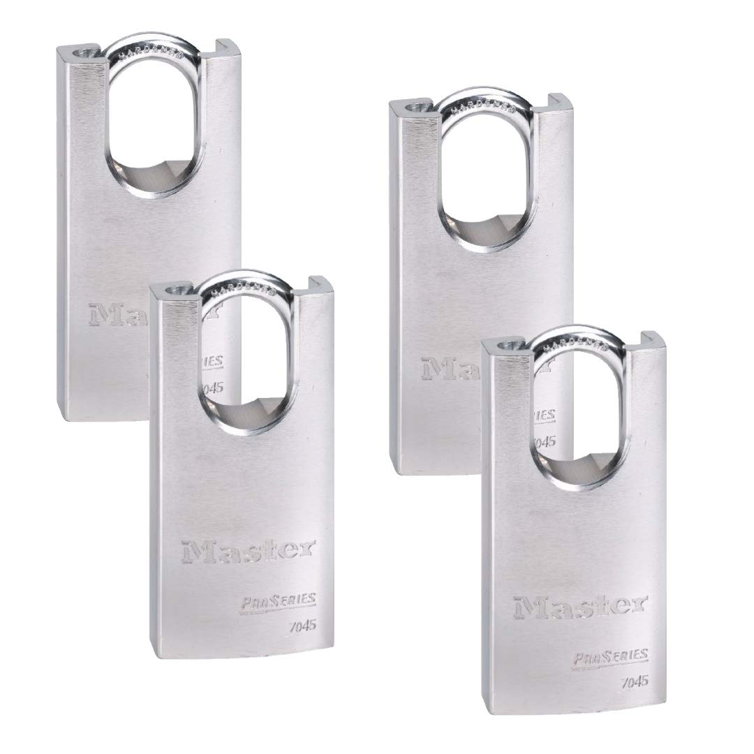Master Lock 4 Pack / Chrome / Modern Keyed Padlocks