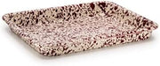 Crow Canyon Home Splatter Small Rectangle Tray, Burgundy and Cream