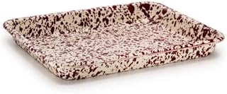 Crow Canyon Home Splatter Small Rectangle Tray, Burgundy and Cream