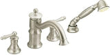 Moen TS213BN Waterhill Two-Handle Diverter Roman Tub Faucet Includes Hand Shower, Valve Required