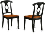 Furnifact Solid Wood Dining Chairs with Napoleon Back, Set of 2, Kitchen Chairs for Dining Table and Dining Room
