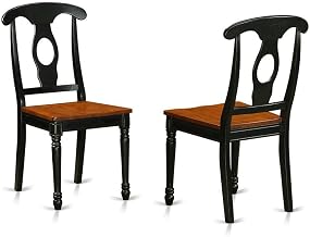 Furnifact Solid Wood Dining Chairs with Napoleon Back, Set of 2, Kitchen Chairs for Dining Table and Dining Room