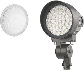 Lithonia Lighting 36-in-1 OLB LED Floodlight Outdoor Light Fixture, Waterproof LED Outdoor Lights, Adjustable Brightness, Warm/Cool/Daylight Options, Switchable Beam Spread, Dusk to Dawn Sensor