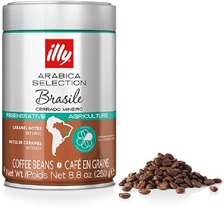 illy Arabica Selections Brasile - Cerrado Mineiro Whole Bean Coffee, Regenerative Agriculture Coffee, 8.8oz (Pack of 1)