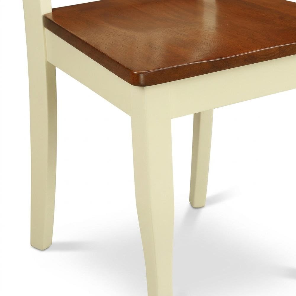 Solid Wood Dining Chairs with Wood Seat by Furnifact – Wood, and Cherry, Pack of 2