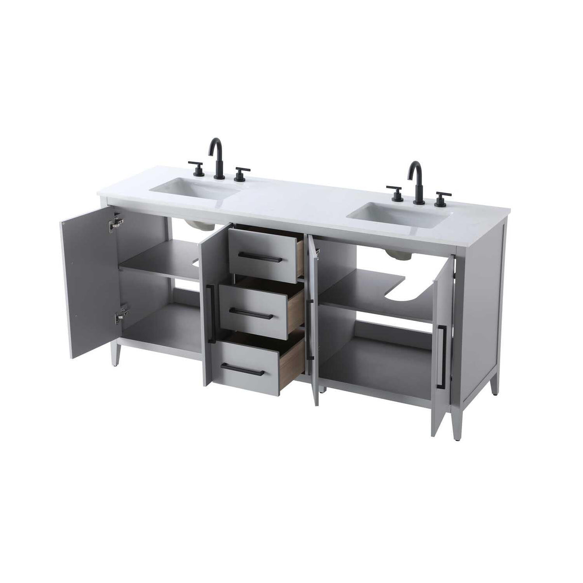 Millie Bathroom Vanity Grey by Lighting Design – Wood, Grey, Model VF29372DGR