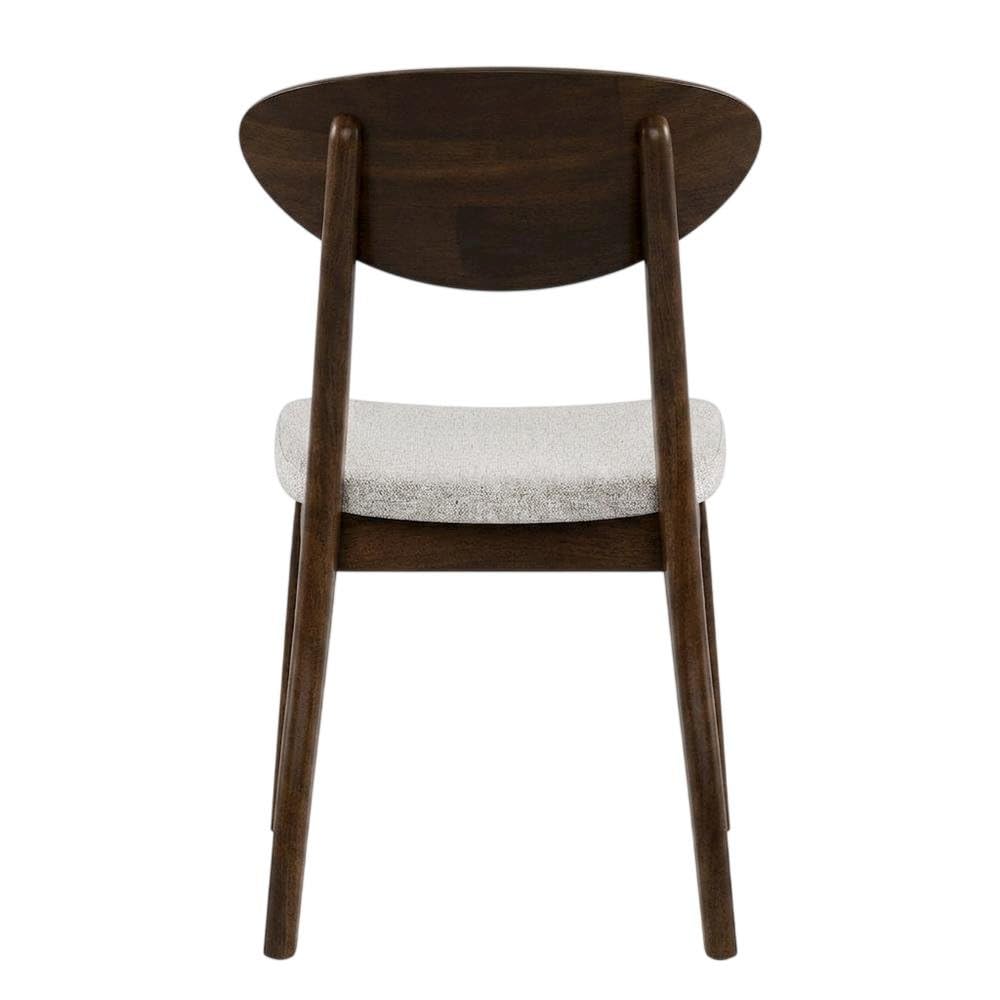 Abigail V Rich Walnut Dining Chair Set of by Starlight Canyon Home – Solid Rubberwood, Fabric, Brown, Pack of 2