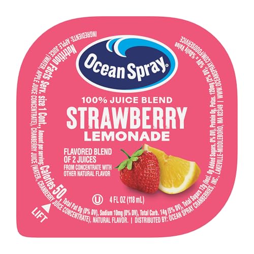 Ocean Spray Strawberry Lemonade / 4 Fl Oz (Pack of 48) / 48 Fruit Juice