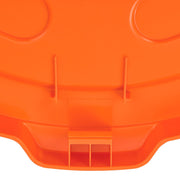 55 Gallon Plastic Trash Can Lid by Global Industrial – 27-1/2" Diameter x 2-1/2"H, 55.0 gallons, Polyethylene Resin, Bright Orange, Model 240465BOR
