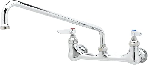 T&S Brass B-2299 Double Pantry Faucet, Wall Mount, 8-Inch Centers, 14-Inch Swing Nozzle, 1/2-Inch Npt Female Inlets