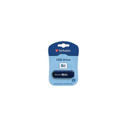 8GB USB 2.0 Flash Drive - Cap-Less & Universally Compatible - Blue by Verbatim – 8 GB, Plastic, Blue, Model 97088