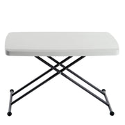 Adjustable Height Plastic Folding Table by Global Industrial – 30" x 20", Steel Frame, White, Model 67124