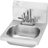 Hand Sink by Krowne – 16"L x 15"W x 14"H, Stainless Steel, Silver, Model HS-18