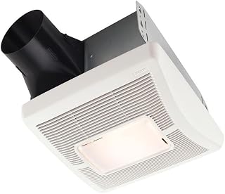 Broan-NuTone A70L Ventilation Fan with Light and Roomside Installation, 70 CFM, 2.0 Sones White Painted Enamel