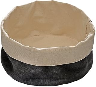 PADERNO World Cuisine 42875B20 Round Canvas Bread Basket, Black