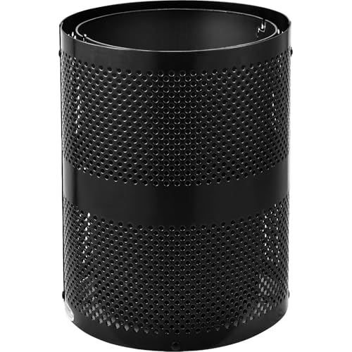 Global Industrial Black / 23.5 inches (Diameter) x 40 inches (Height) / Industrial Trash, Recycling & Compost