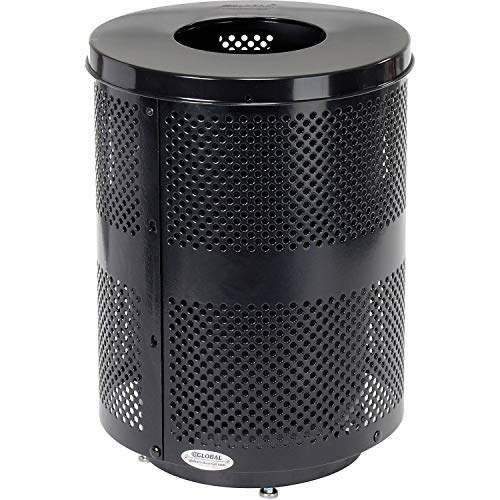 Global Industrial Black / Industrial / 36.0 gallons Outdoor Trash Cans