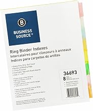 Business Source Insertable Tab Ring Binder Indexes