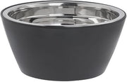 HUBERT Serving Bowl Black Melamine with Stainless Steel Bowl Insert - 9 1/4" Dia x 4 1/4" D
