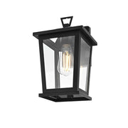 Cayman One Light Outdoor Wall Sconce Black by Lighting Design – Iron, Black